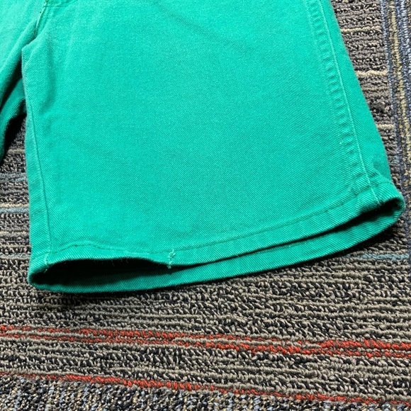 Vintage BRISTOL BLUES Womens Jean Short Waist 32 Green Denim USA High Rise Chino - Picture 6 of 8